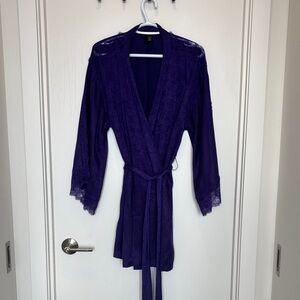 Victoria's Secret Deep Purple Lace Robe